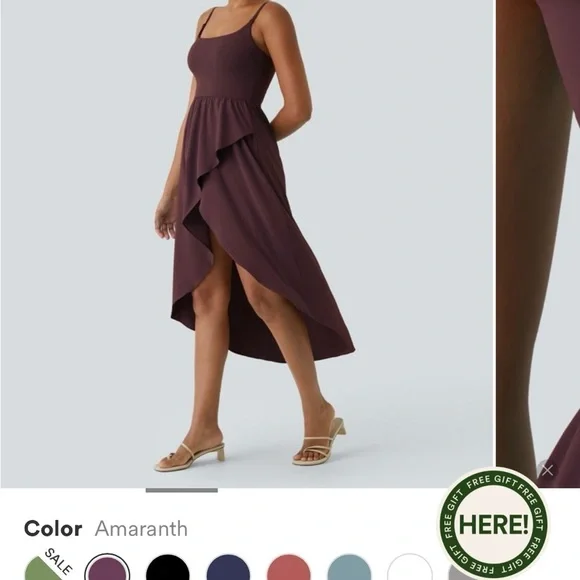 HALARA Amaranth Sleeveless Women's Dress - High Low - Small - burgundy - Picture 1 of 10